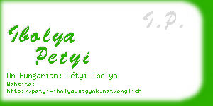 ibolya petyi business card